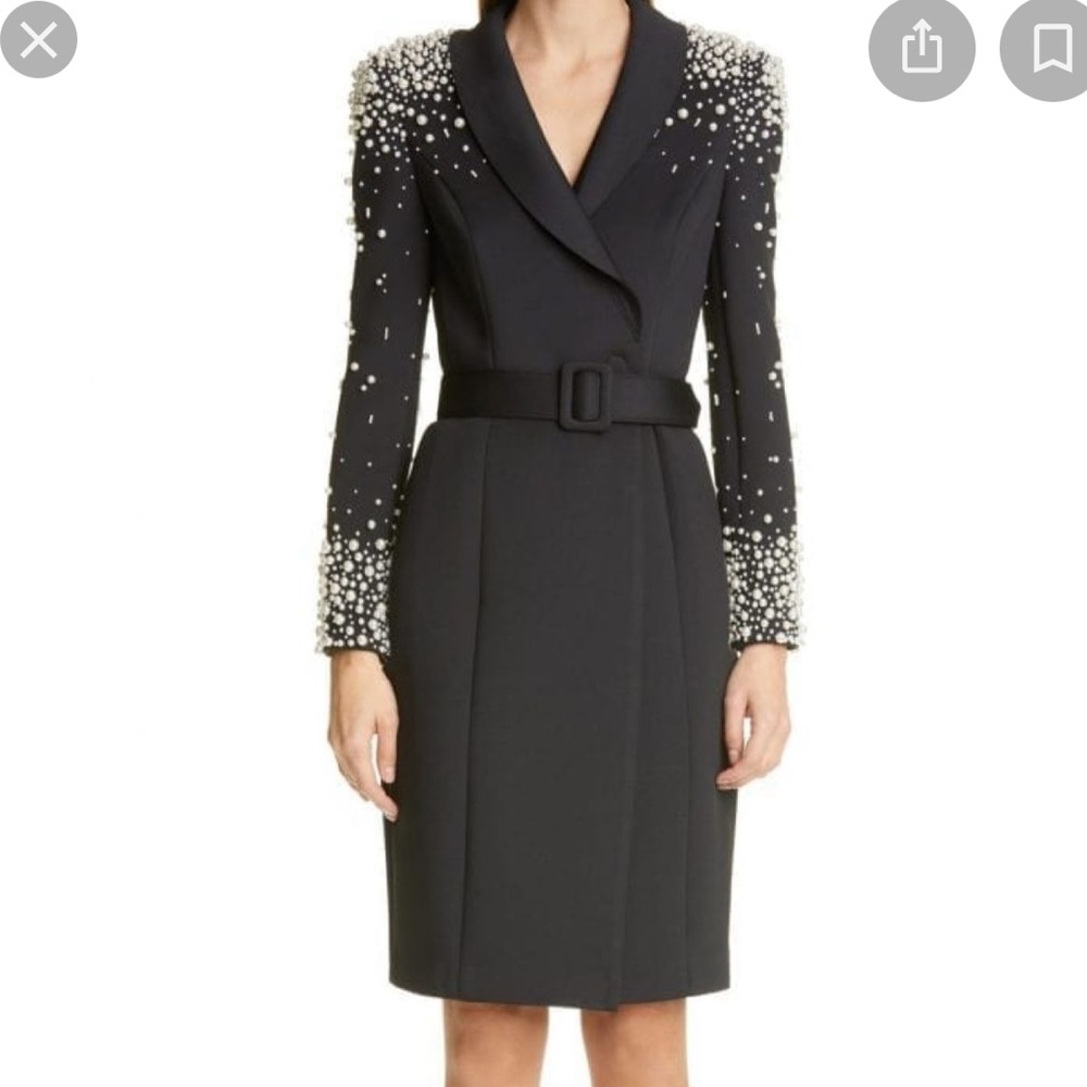 Badgly mischka pearls embellished dress